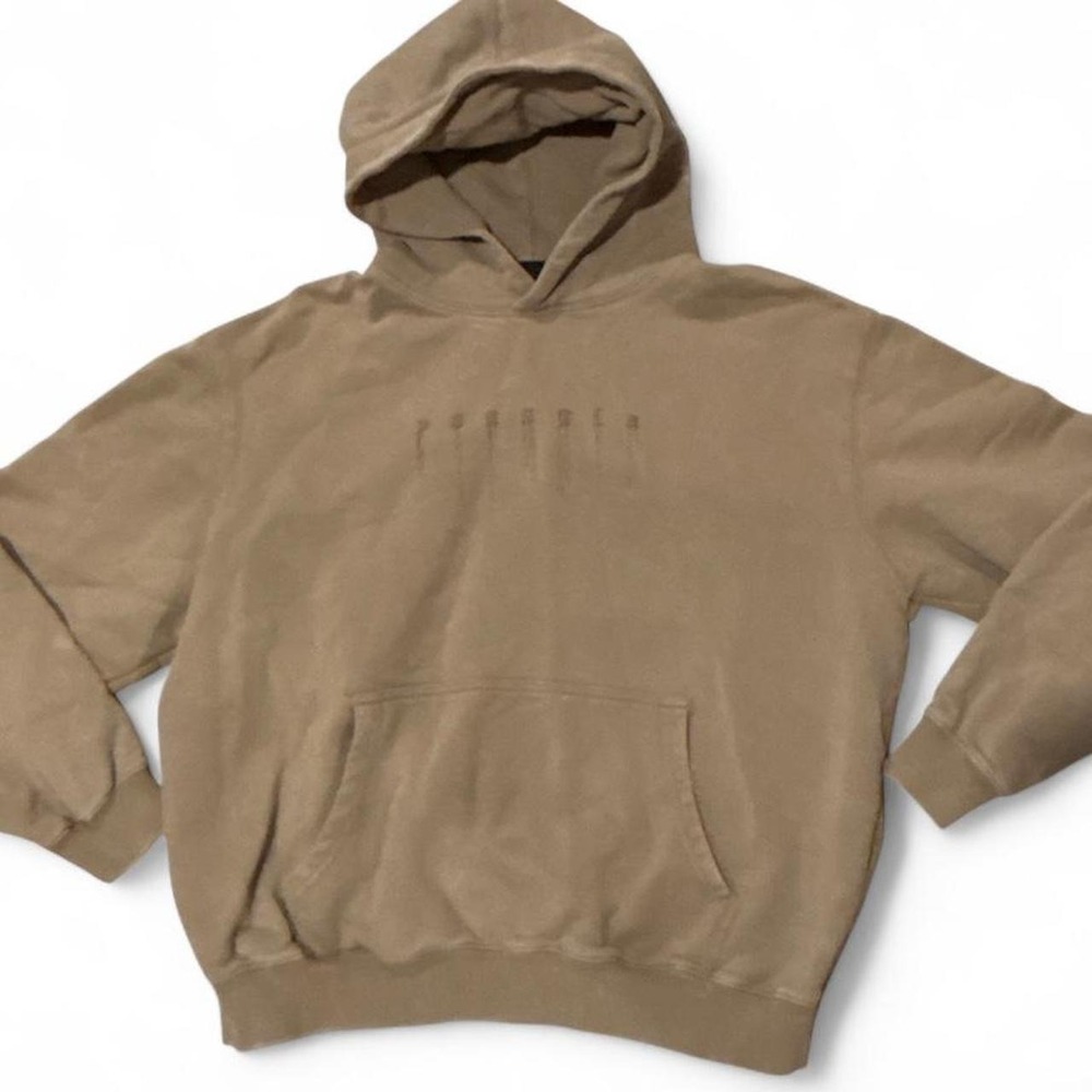 YoungLA 511 Drippy Skull Hoodie Beige vintage Tan Wash Mens  Size Large